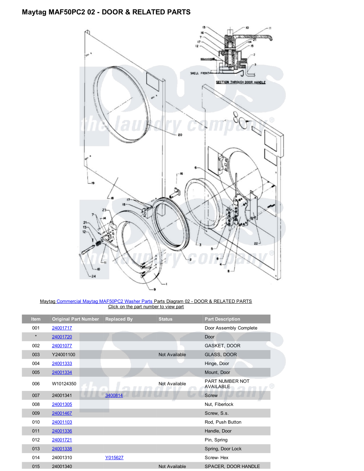 Maytag MAF50PC2 Parts Diagram