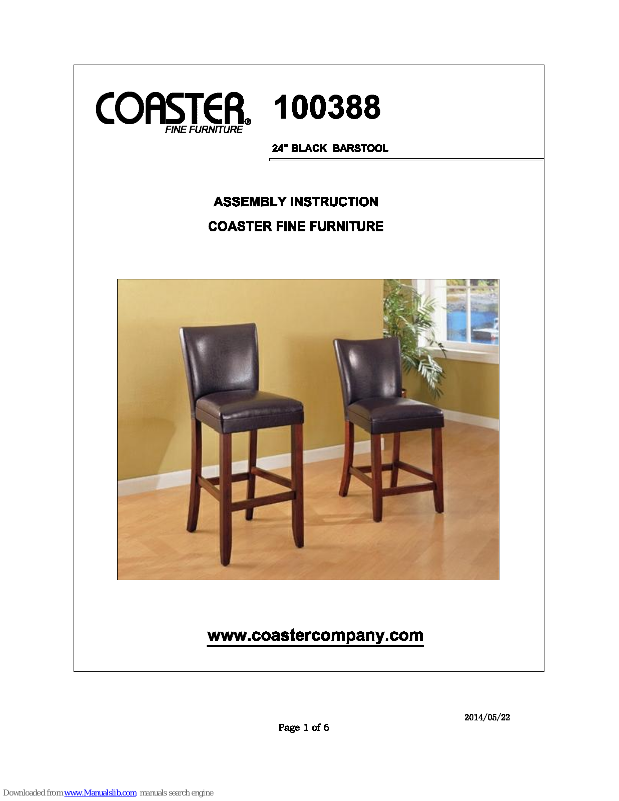 Coaster 100388 Assembly Instructions Manual