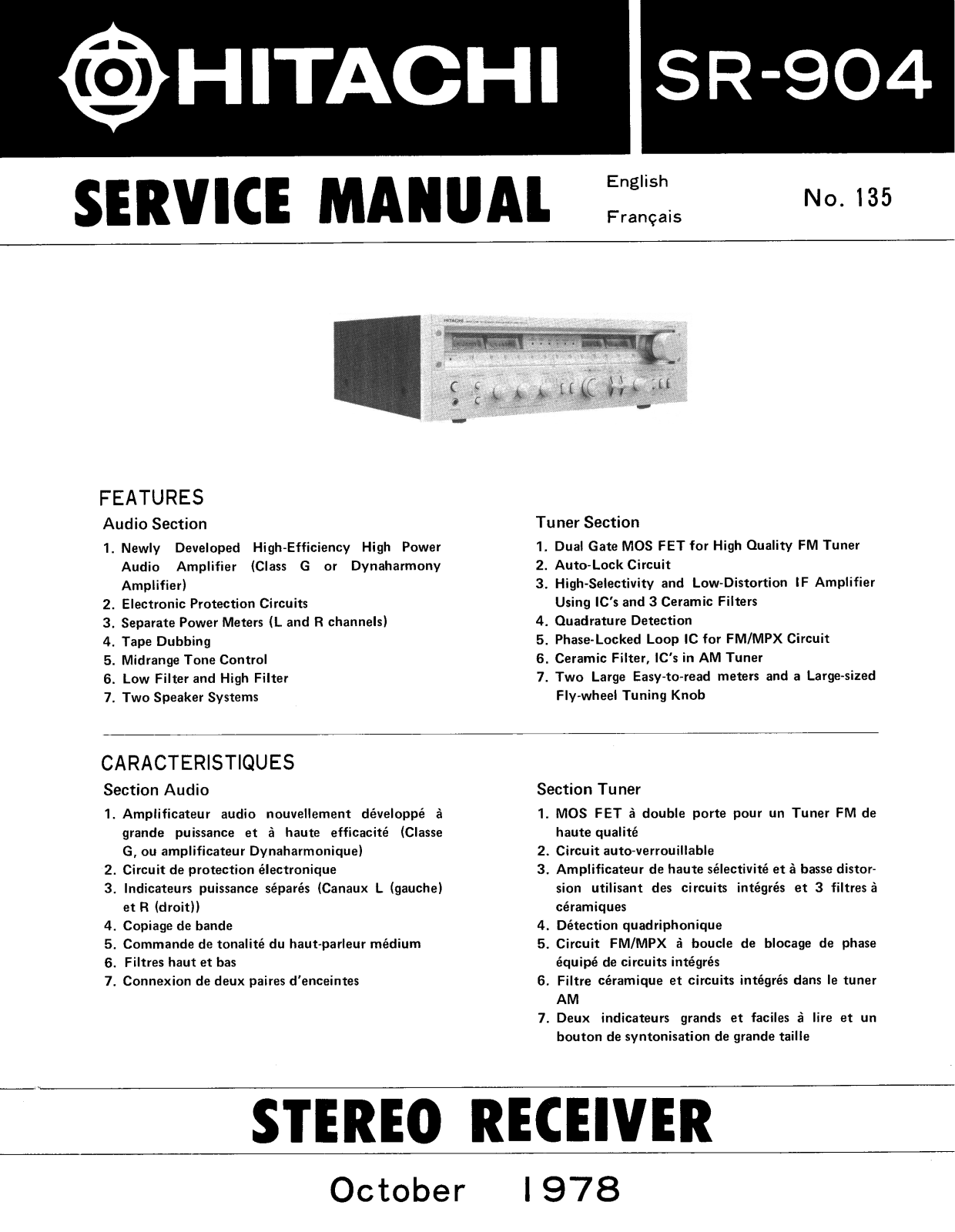 Hitachi SR-904 Service Manual