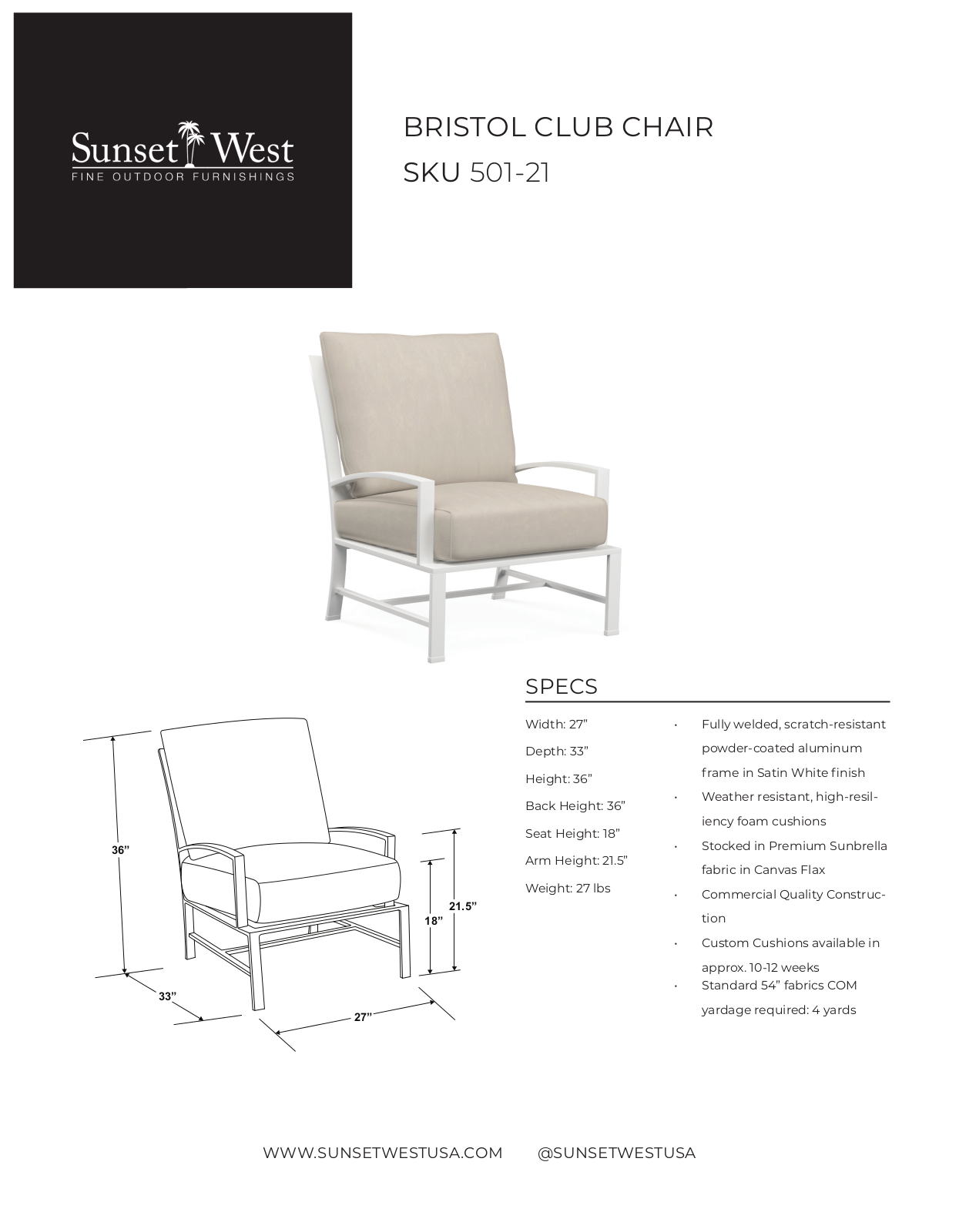 Sunset West XSW10261 Specifications - ManualMachine.com