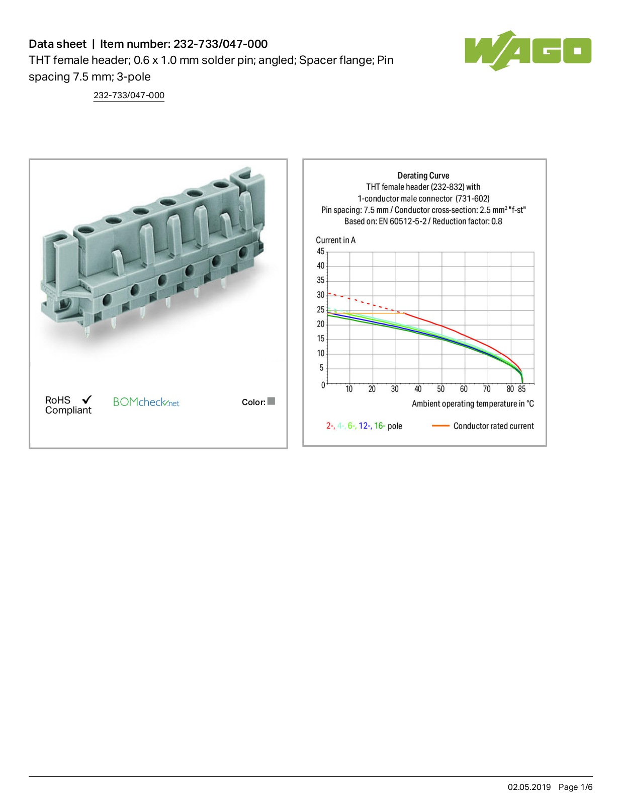 Wago 232-733/047-000 Data Sheet