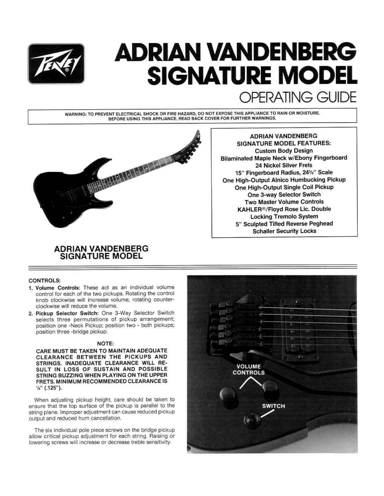 Peavey Adrain Vandenburg User Manual