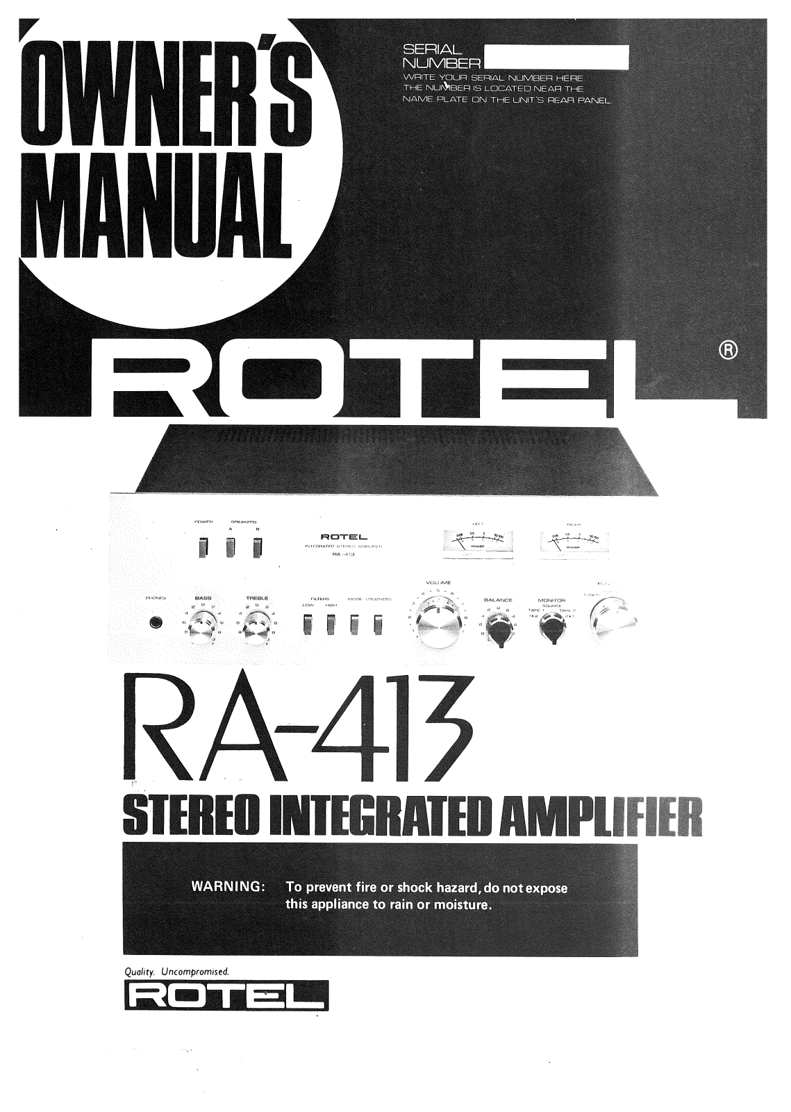 Rotel RA-413 User Manual