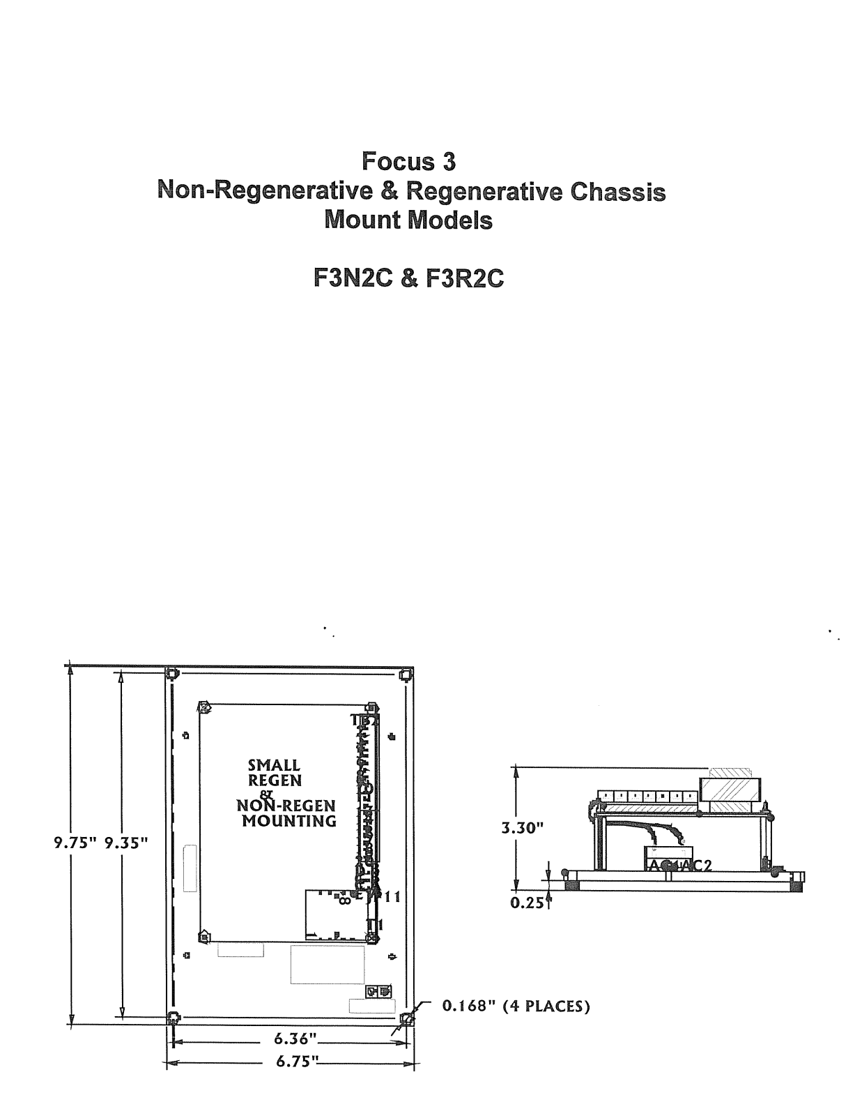 Control Techniques F3N2C, F3R2C Dimensional Sheet