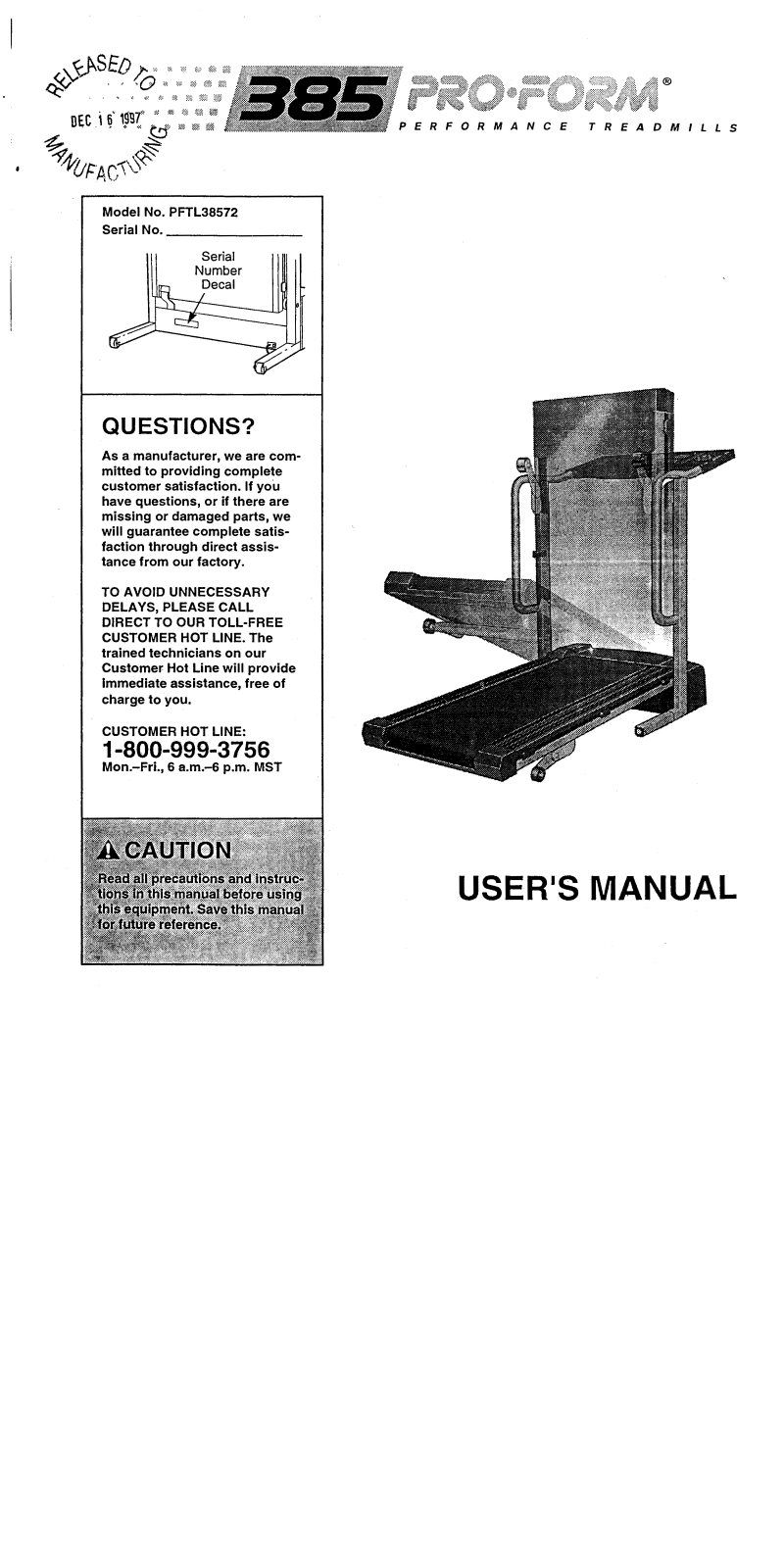 ProForm PFTL38572 User Manual