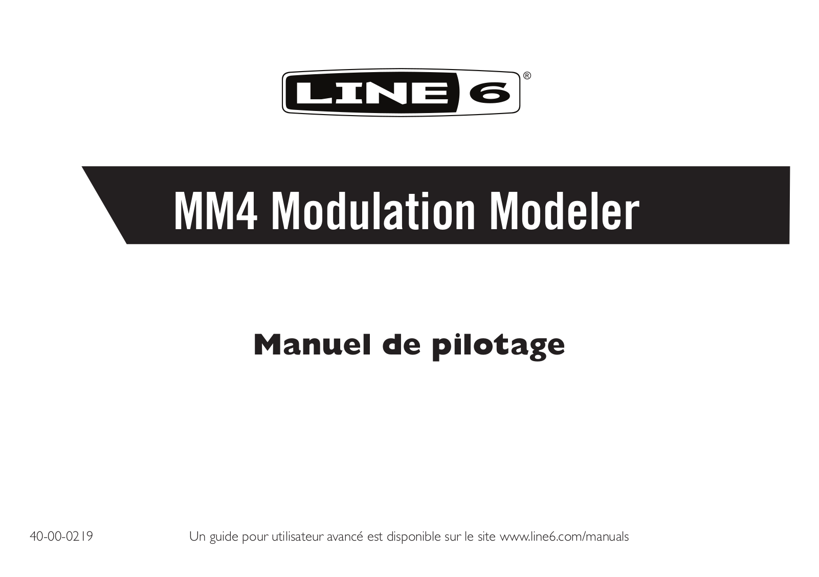 Line 6 MM4 Modulation Modeler User Manual