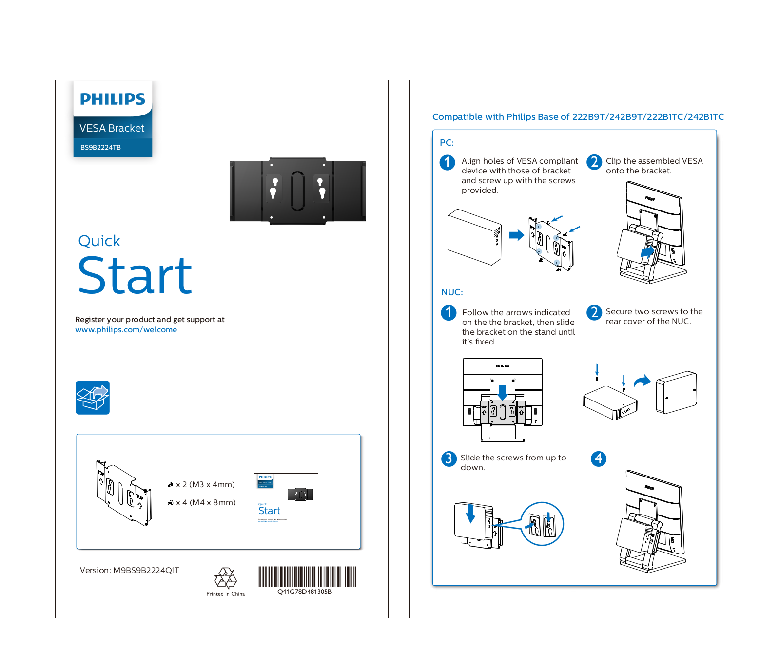 Philips BS9B2224TB/00 quick start guide - ManualMachine.com