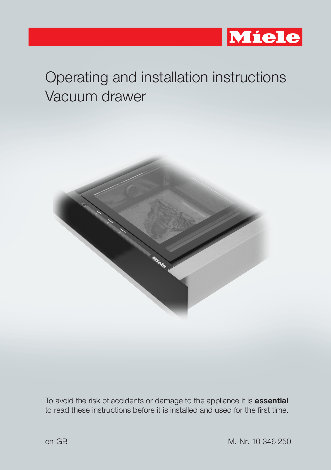 Miele EVS6114 Installation and Operation Guide