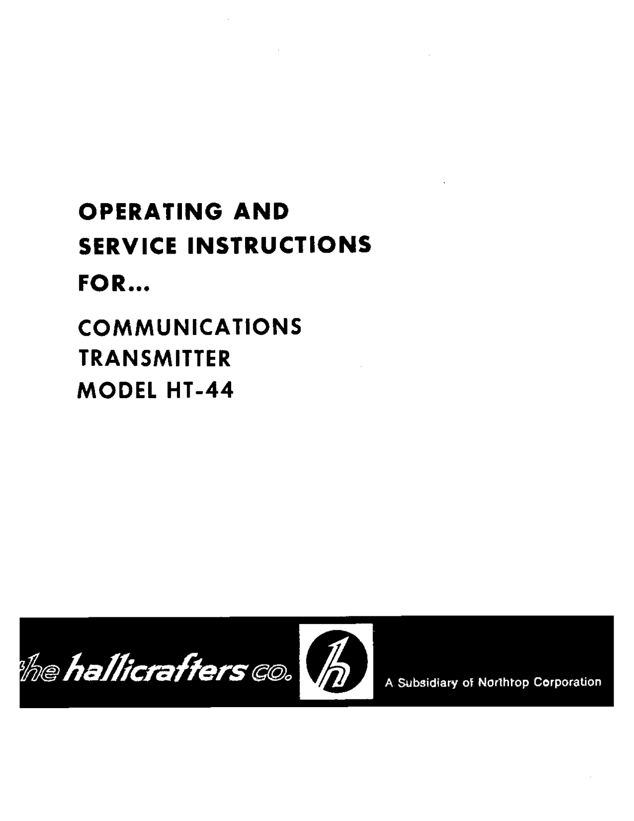 the hallicrafters HT-44 Service manual