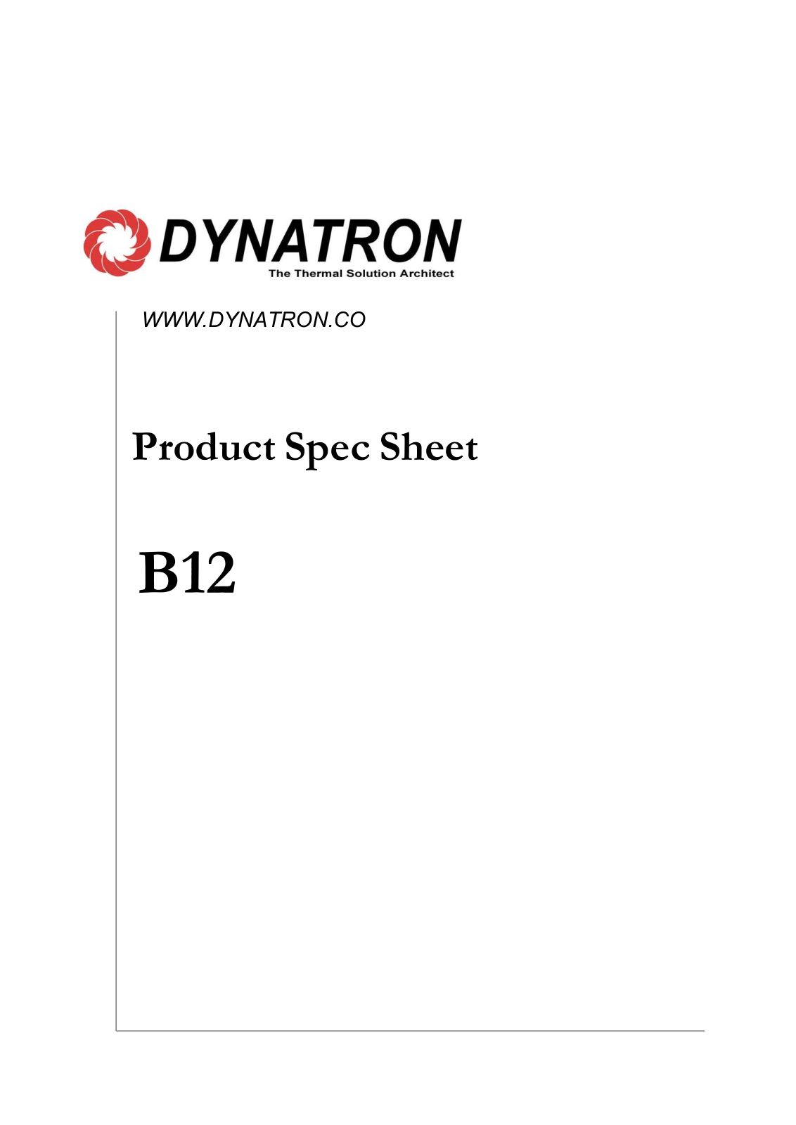 Dynatron B12 User Manual