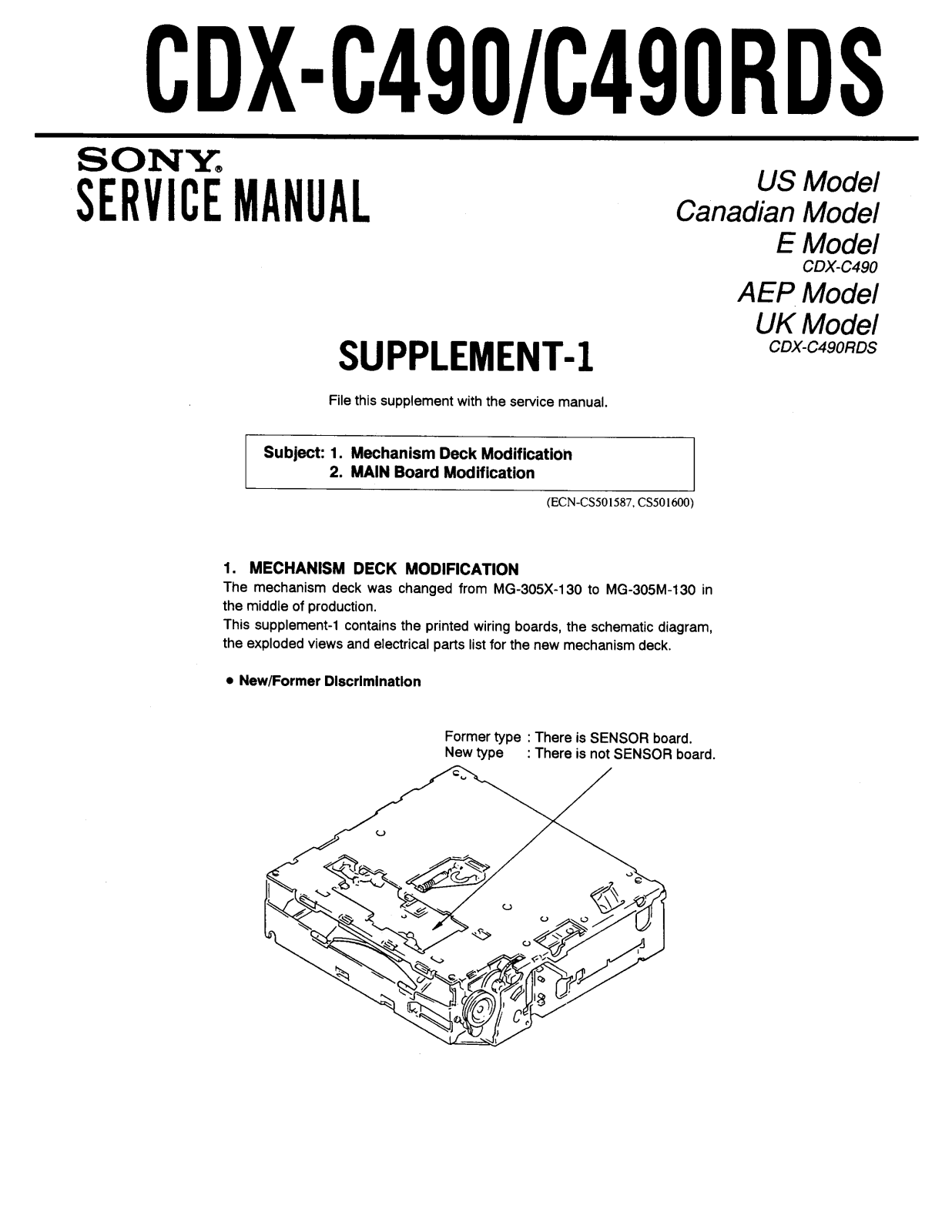 Sony CDXC-490, CDXC-490-RDS Service manual