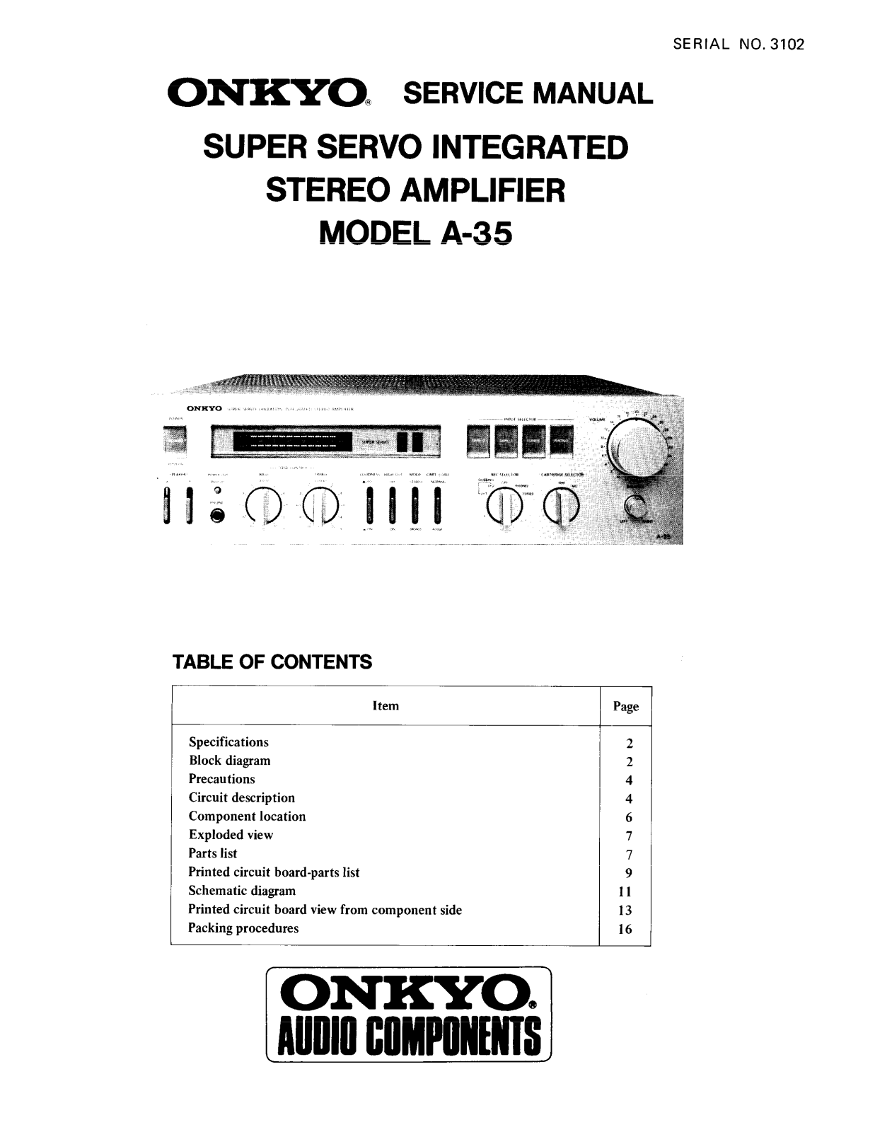 Tyco A 35 Service Manual