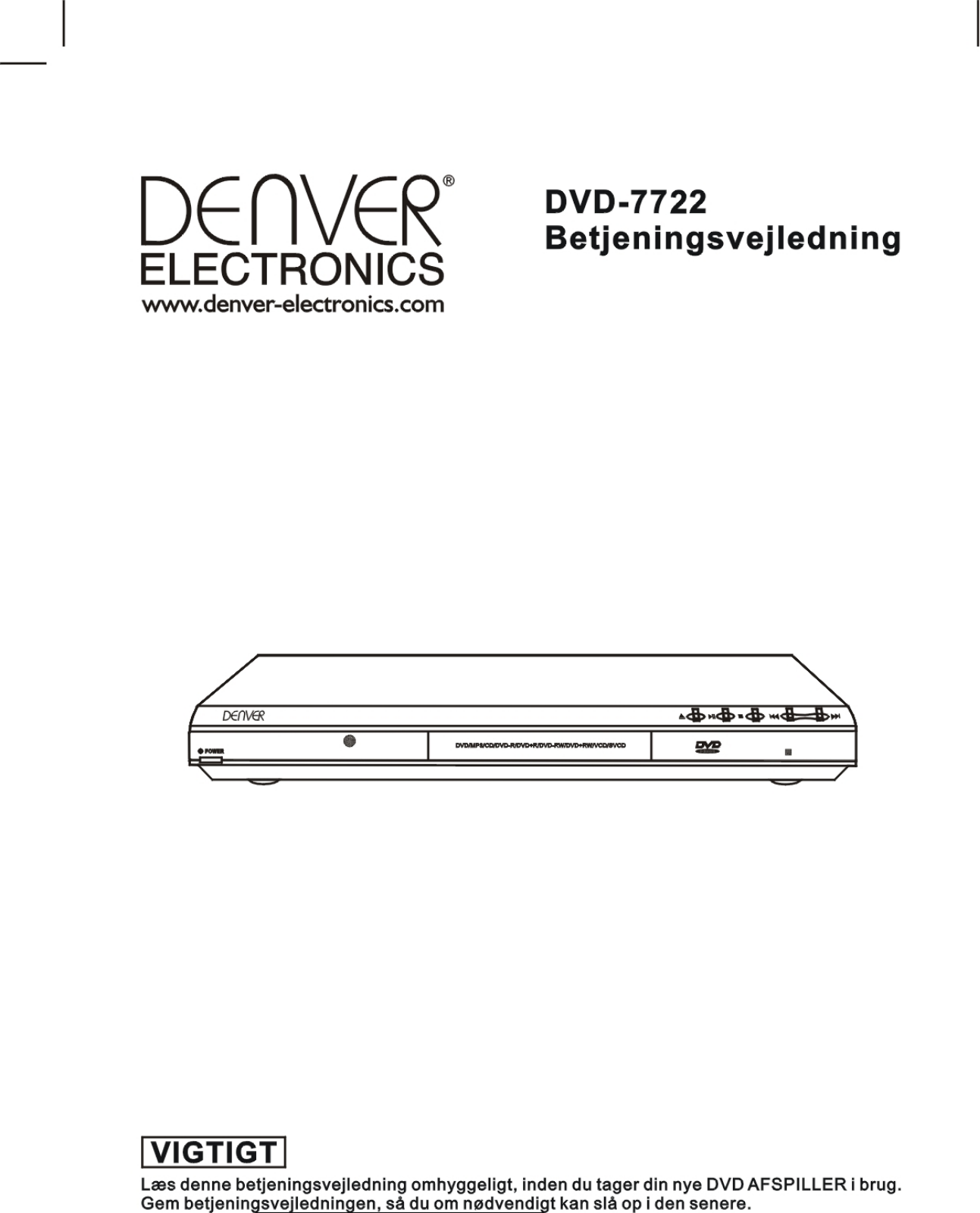 Denver DVD-7722 User Manual