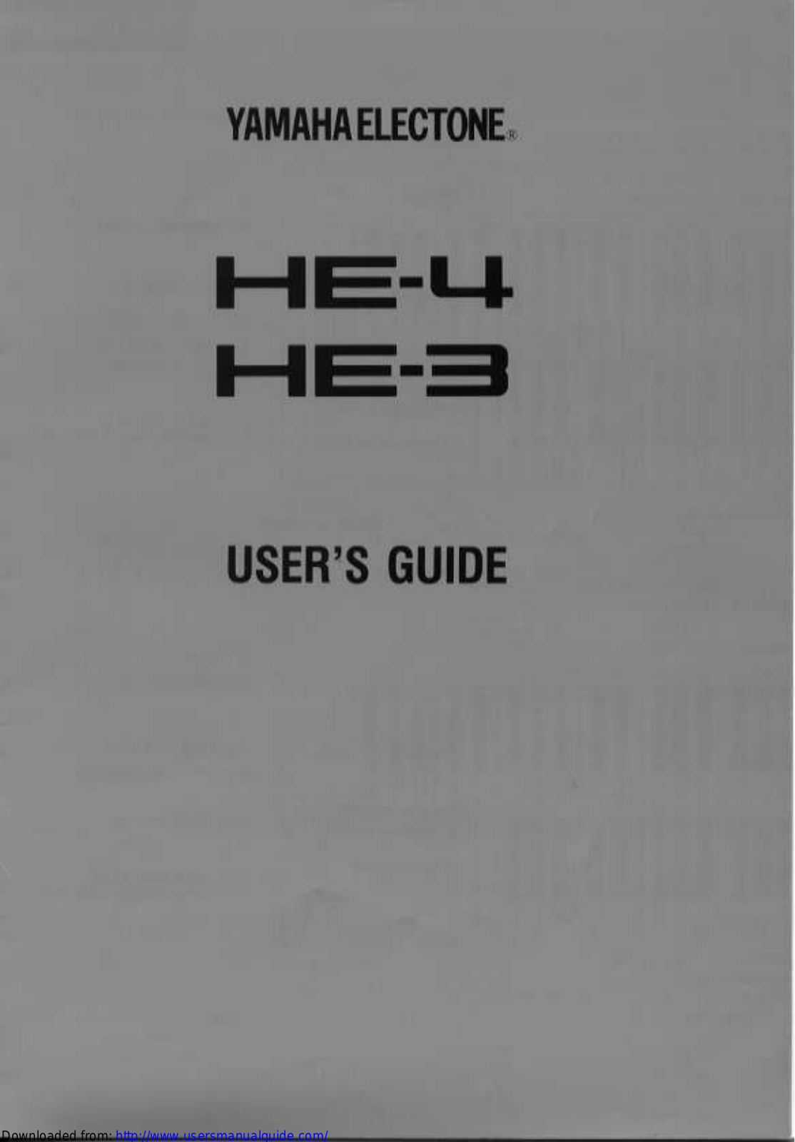 Yamaha Audio HE-3, HE-4 User Manual