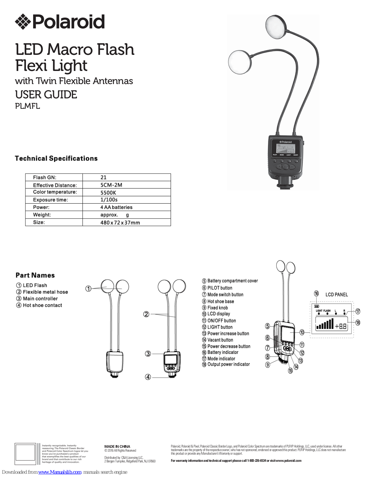 Polaroid PLMFL User Manual