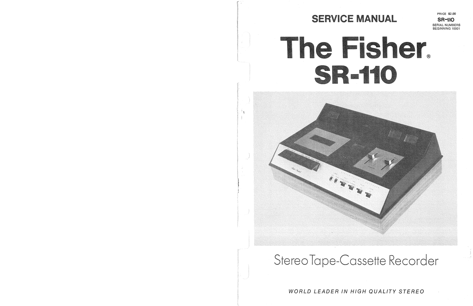 Fisher SR-110 Service manual