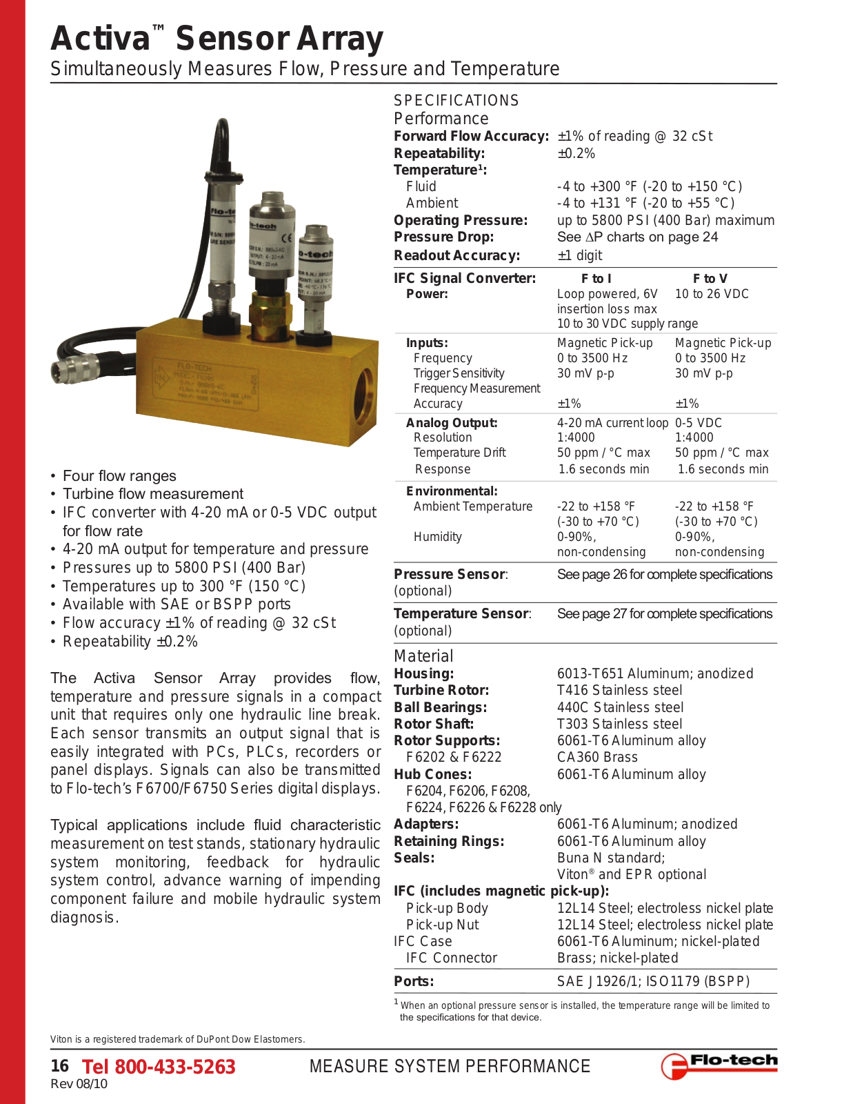 Flo-tech Activa Specifications