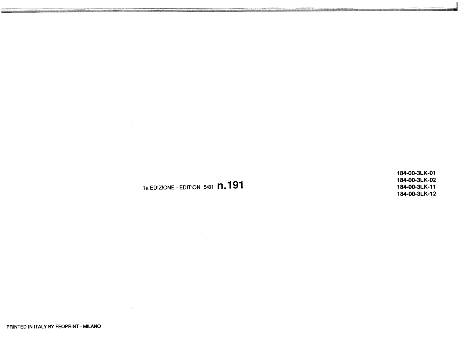 Rimoldi 184-00-3lk Parts List