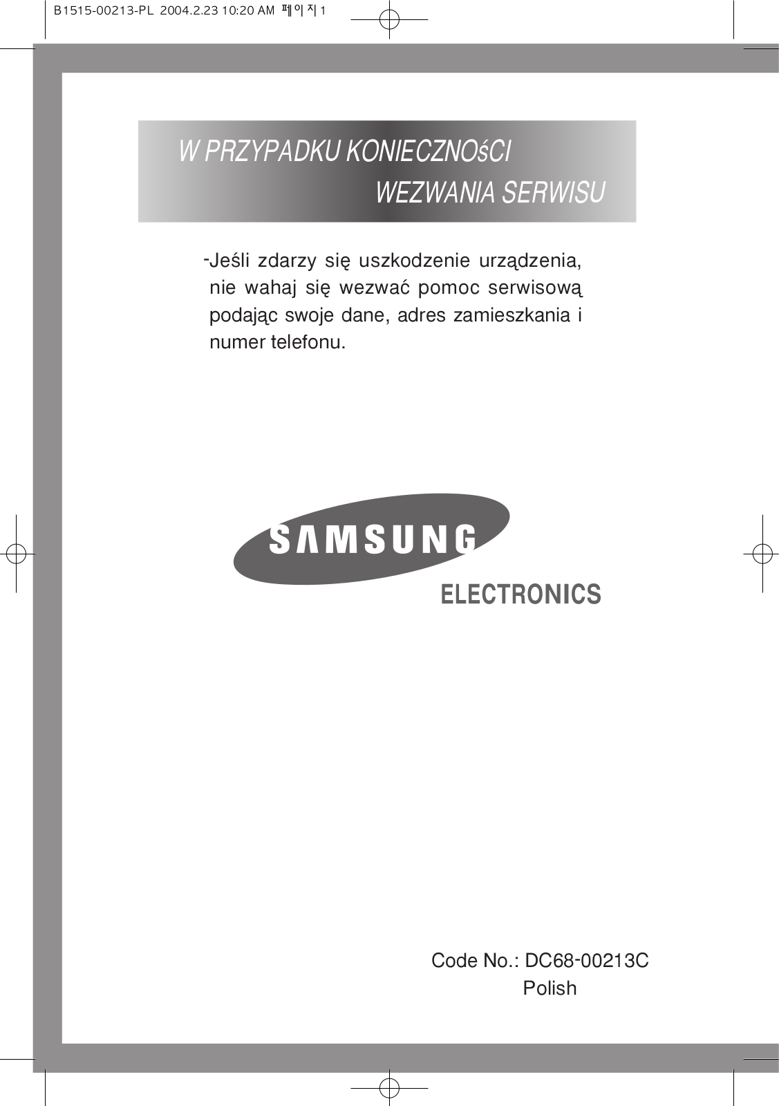 Samsung B1515J, B1513J, B1415J, B1413J, B1315J User Manual