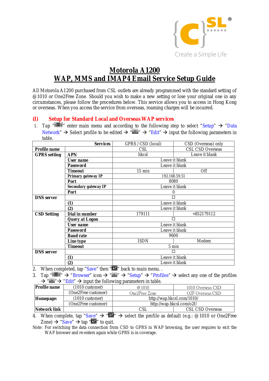 Motorola A1200 User Manual