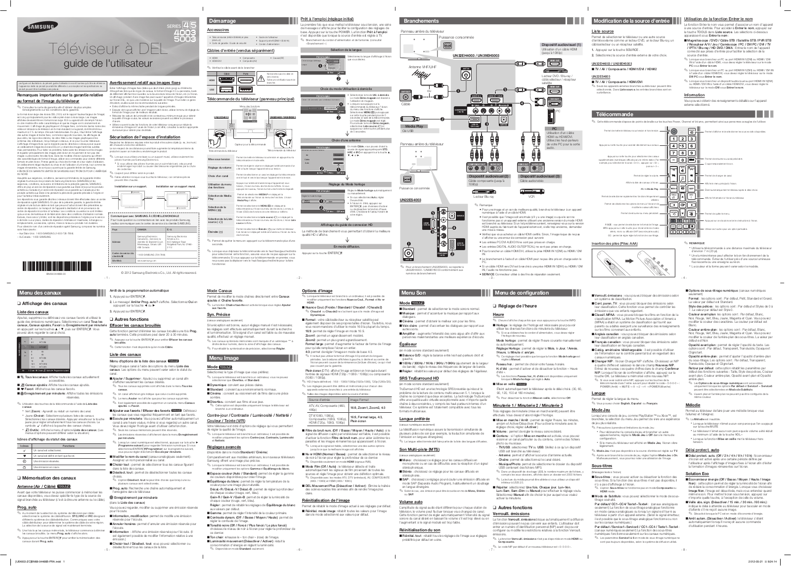 SAMSUNG UN32EH4003F, UN39EH5003F User Manual