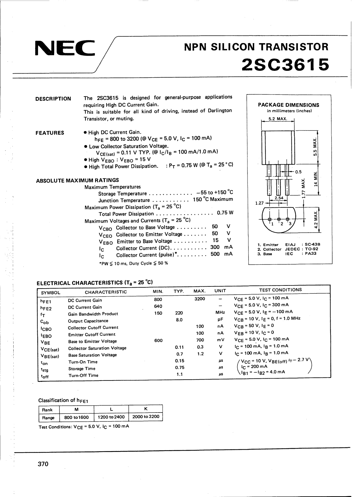 NEC 2SC3615 Schematic