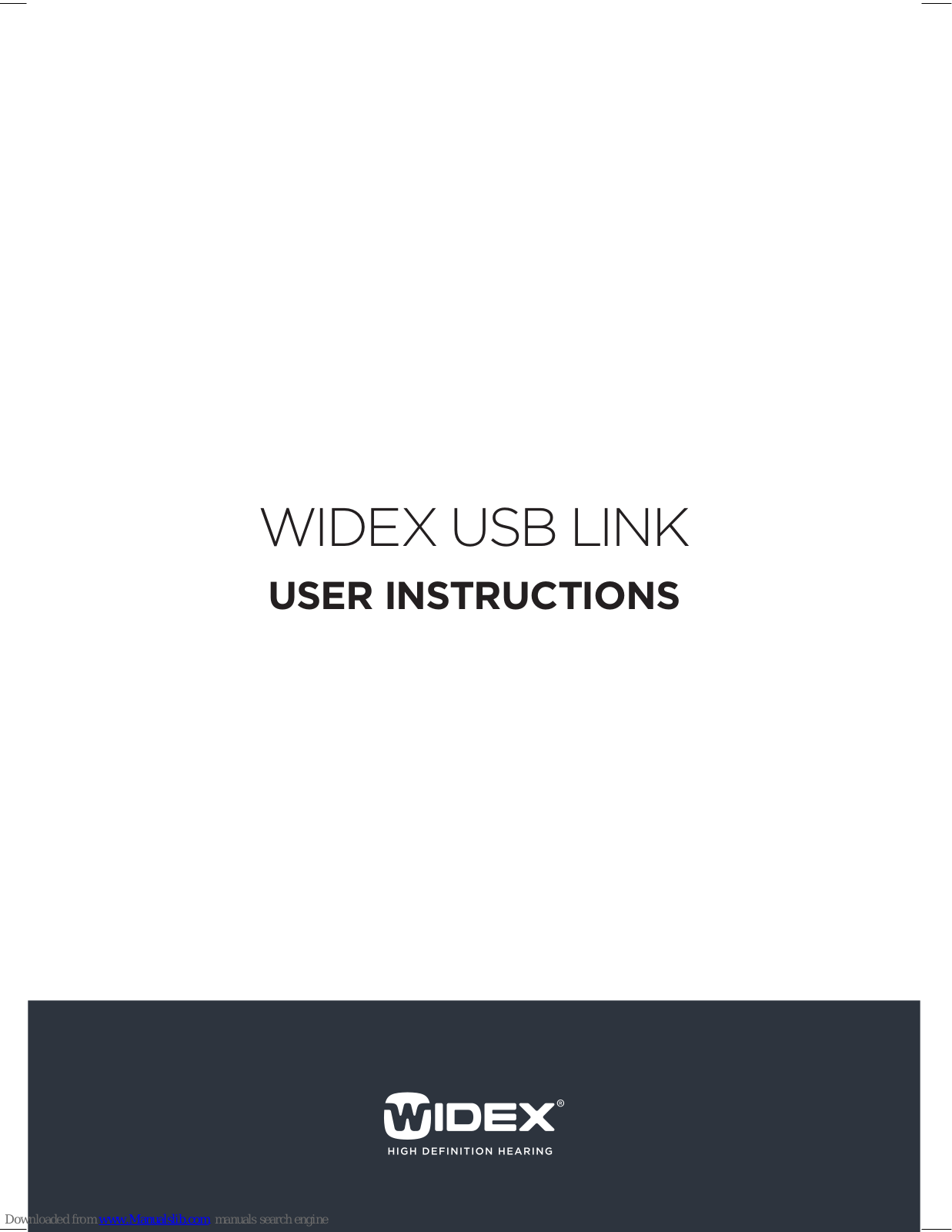 Widex USB Link User Instructions