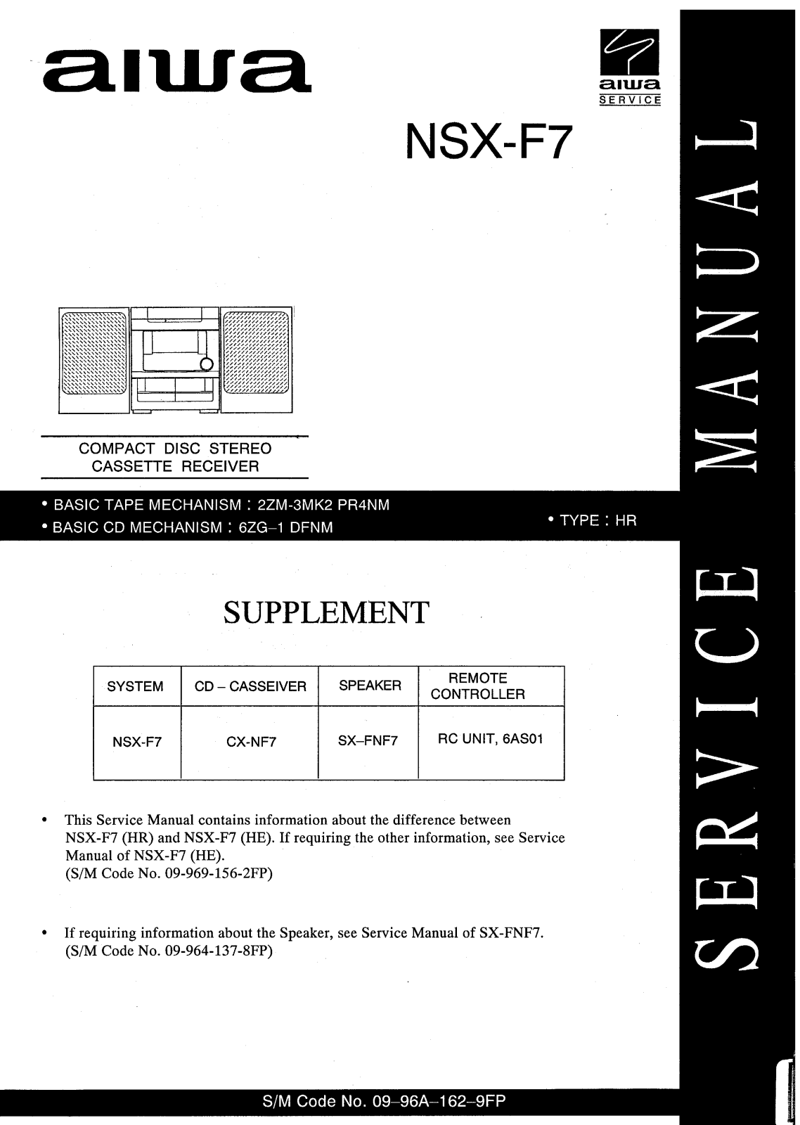 Aiwa NSX-F7 Service Manual