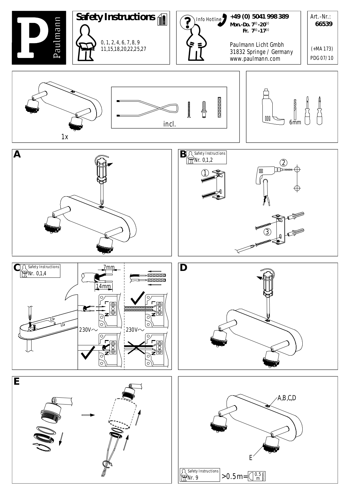 Paulmann 66539 Safety instructions - ManualMachine.com