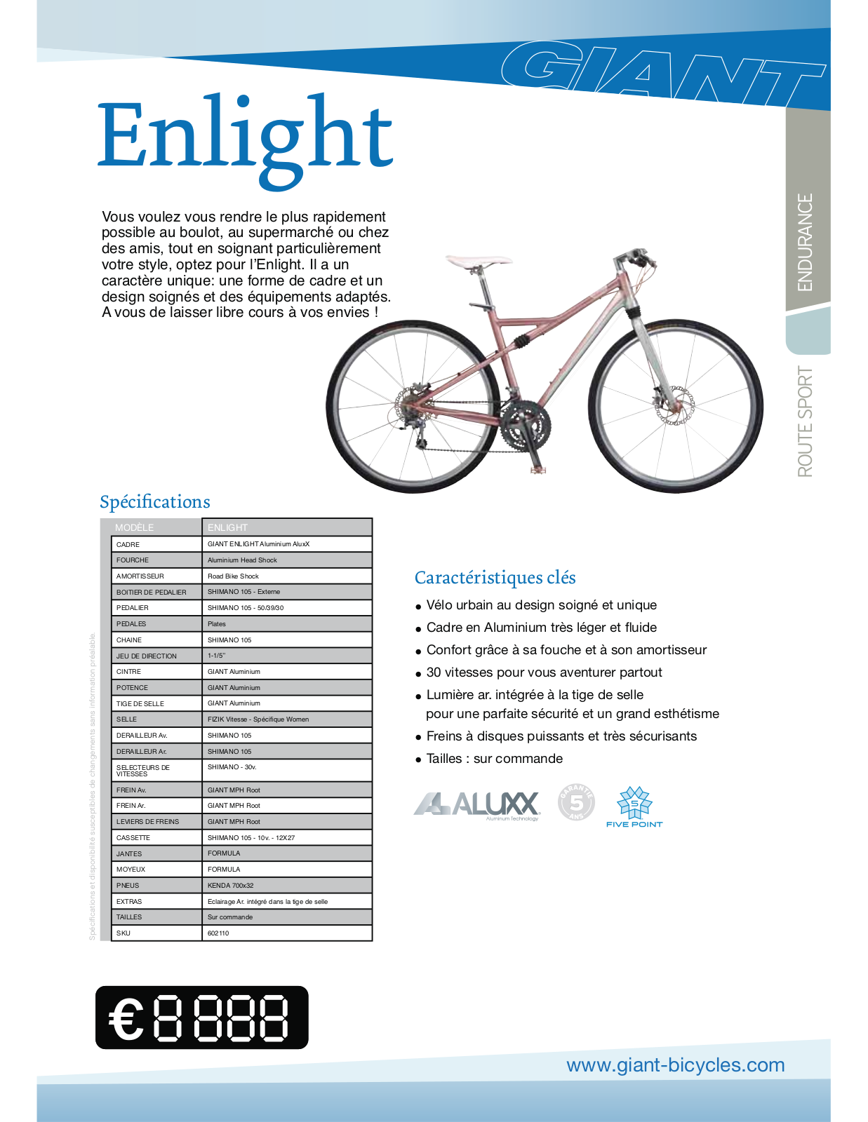 Giant bicycles ENLIGHT, ENLIGHT User Manual