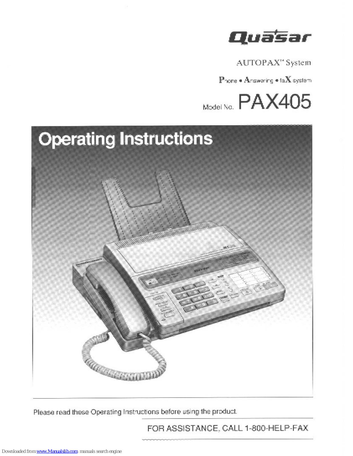 Quasar Autopax PAX405 User Manual