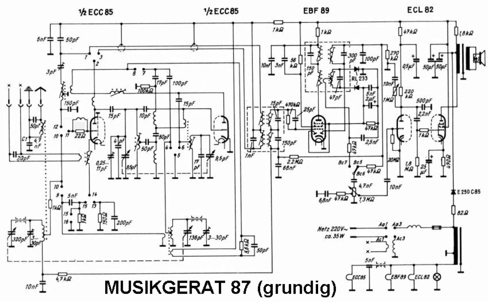 Grundig Musikgerat-87 Schematic