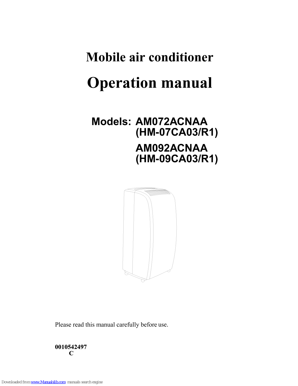 Haier AM072ACNAA, AM092ACNAA, HM-07CA03/R1, HM-09CA03/R1 Operation Manual