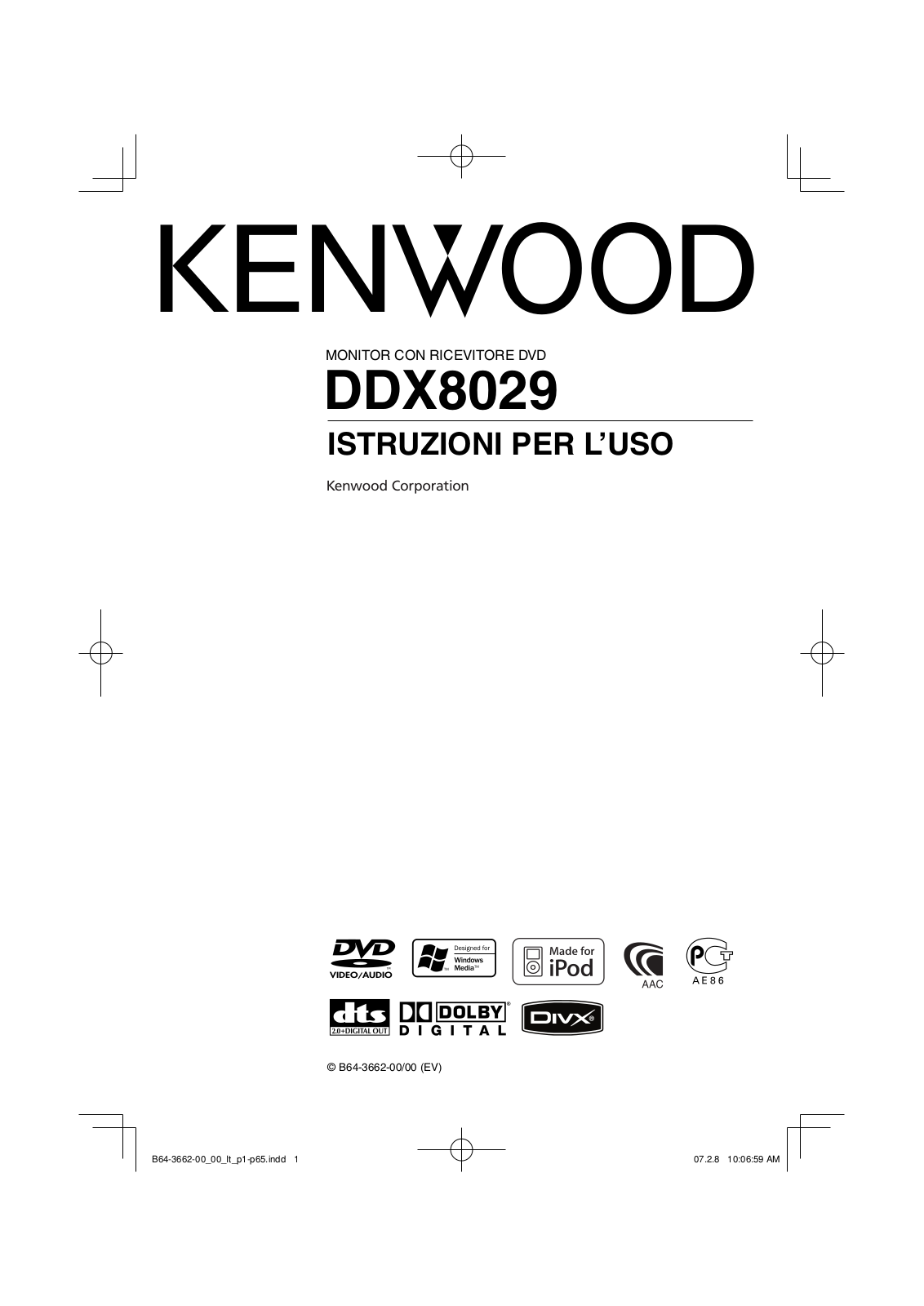 Kenwood DDX8029 User Manual