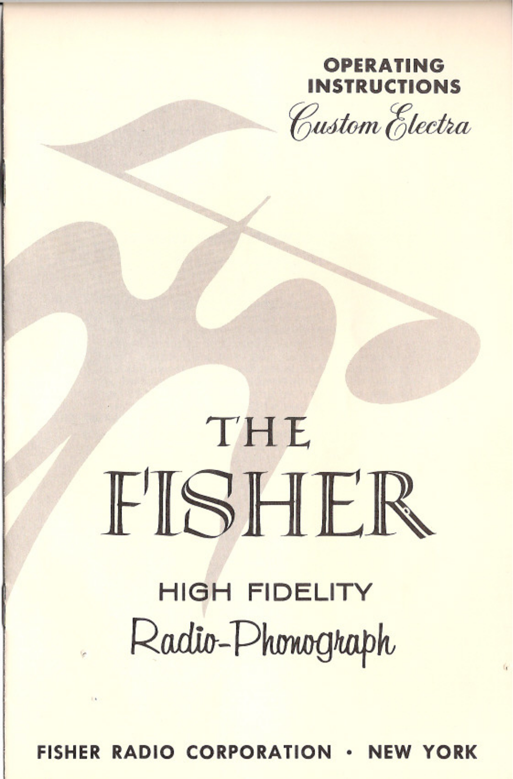 Fisher Electra-2 Owners Manual