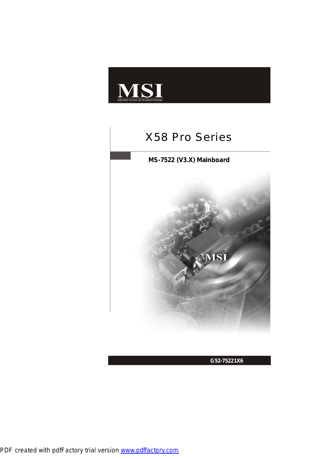 MSI MS-7522 (V3.X) User guide