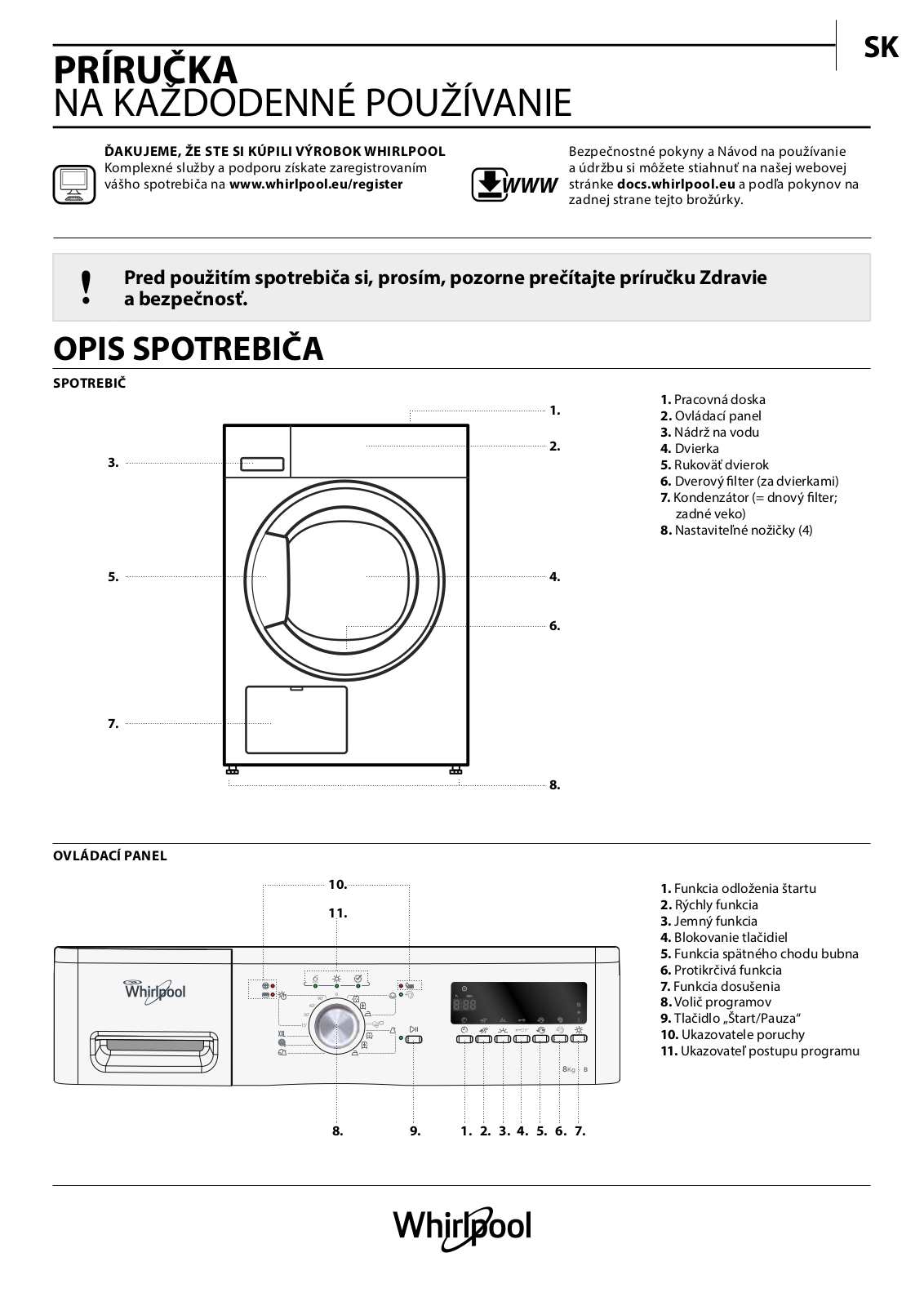 WHIRLPOOL DDLX 80114 Daily Reference Guide