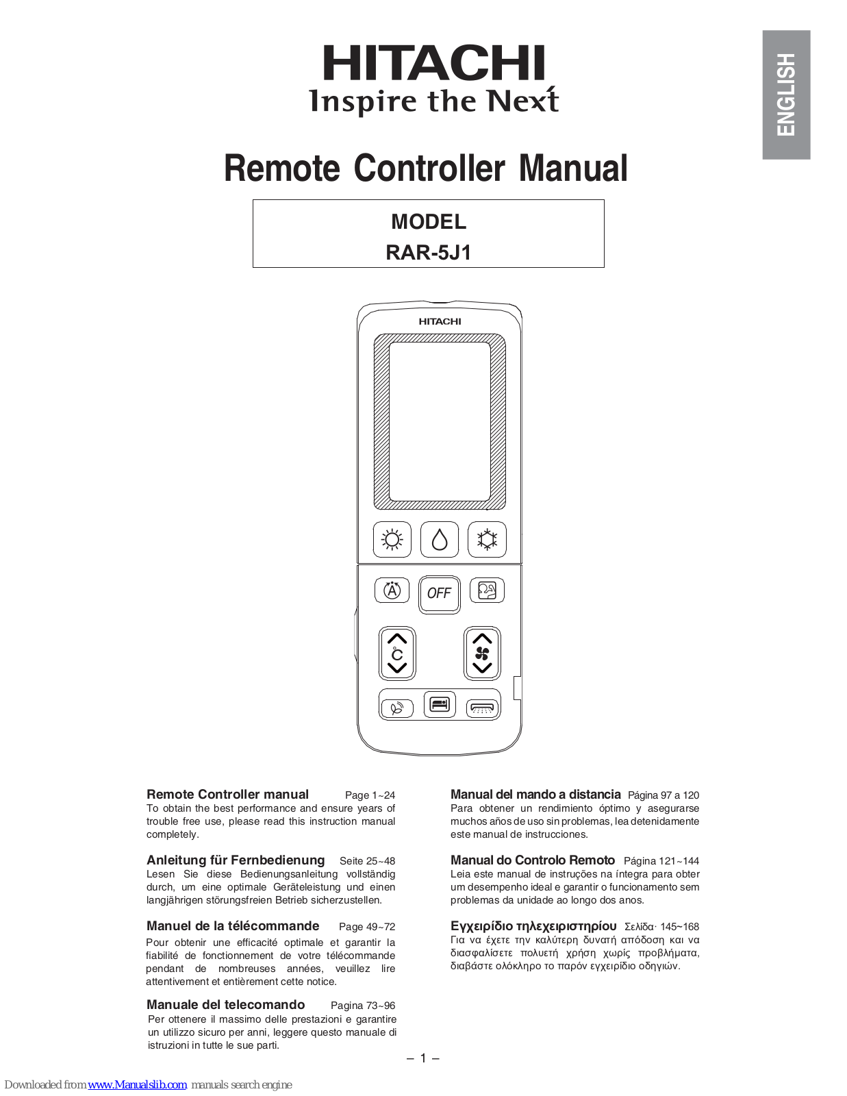 Hitachi RAR-5J1 User Manual