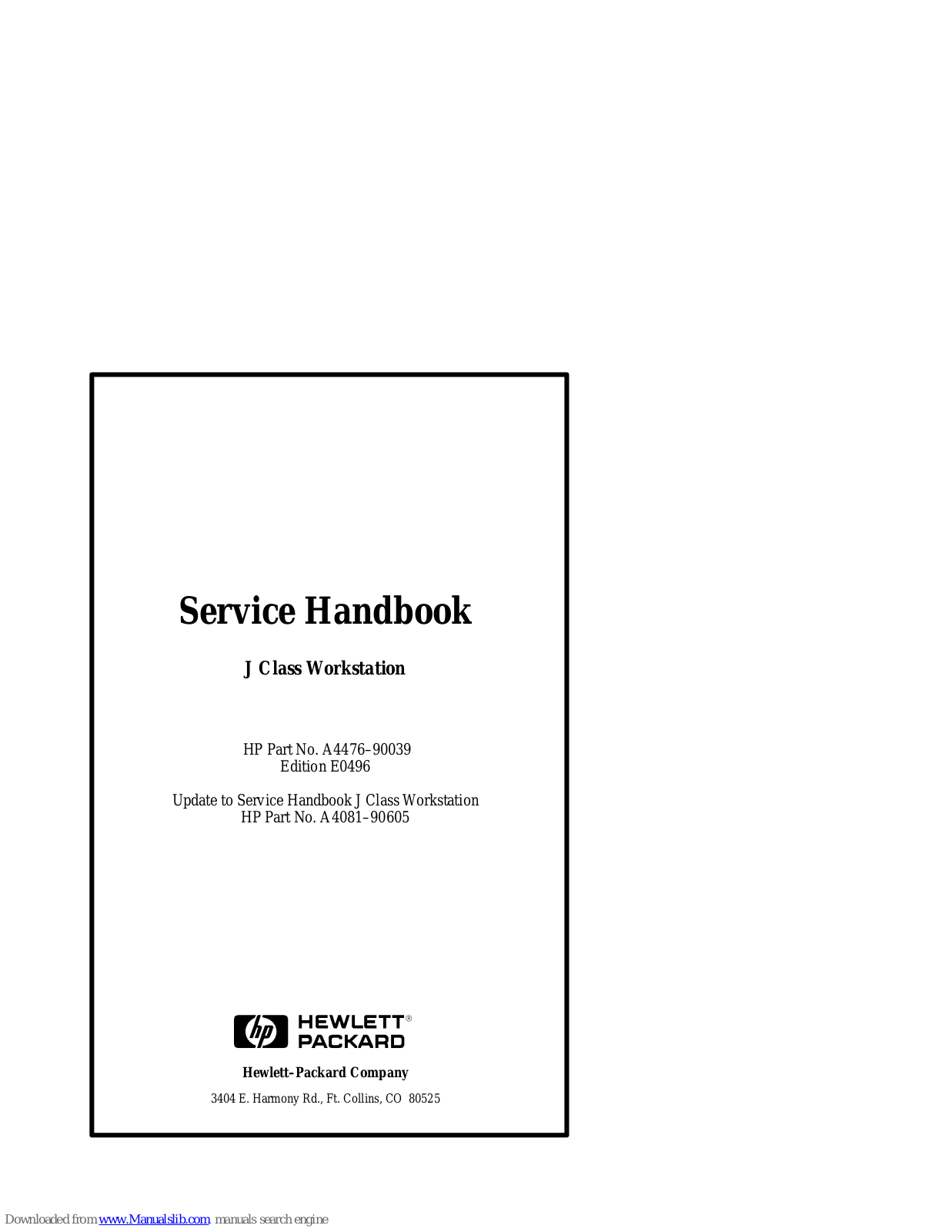 HP Visualize J5000, 9000 J Class Service Handbook