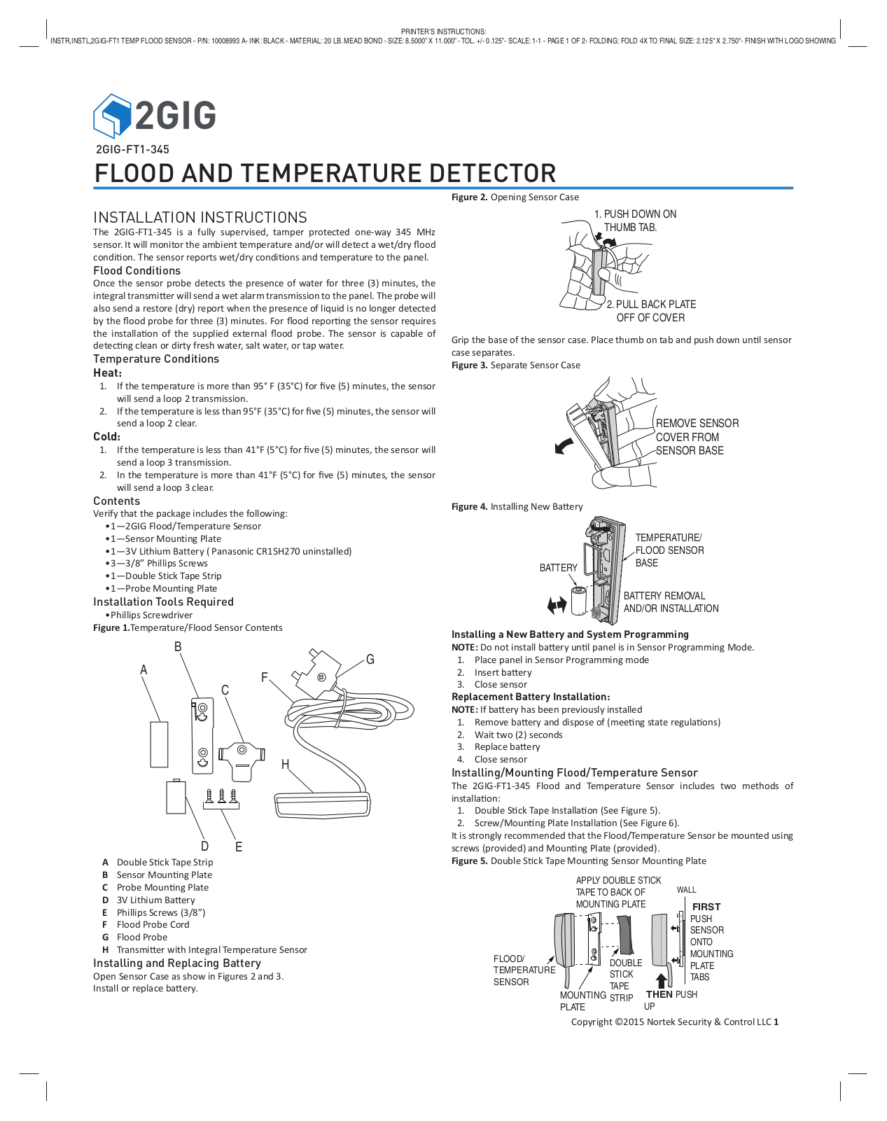 Nortek Security and Control 2GIG FT1345 Users Manual