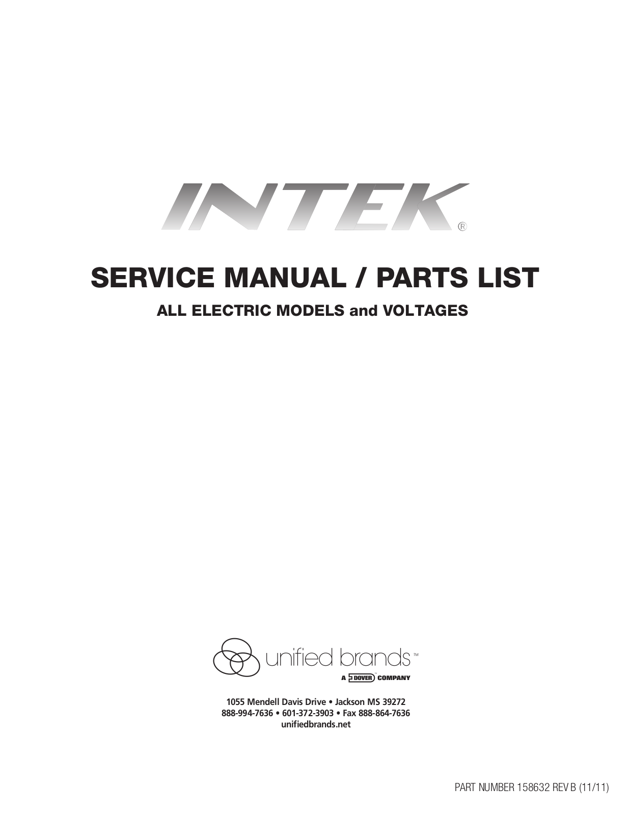 Intek XS Service Manual