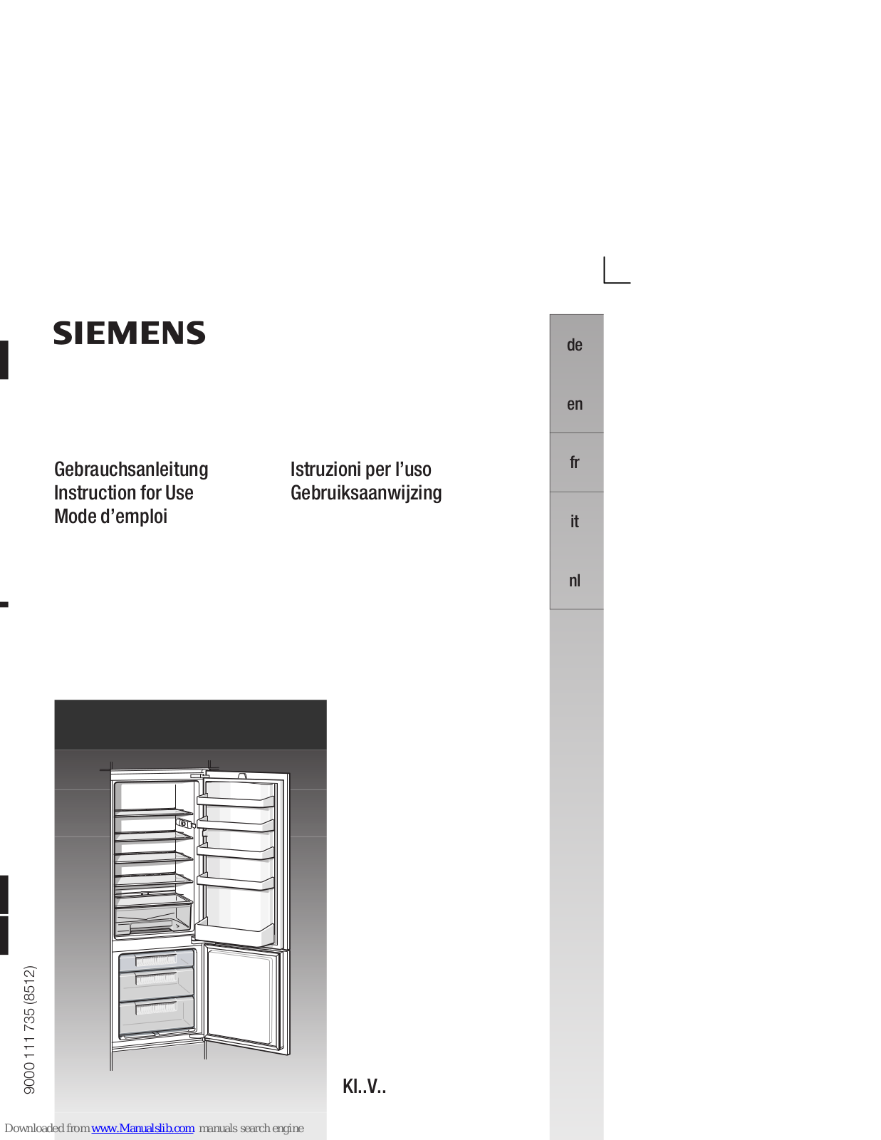 Siemens KI..V Series Instructions For Use Manual