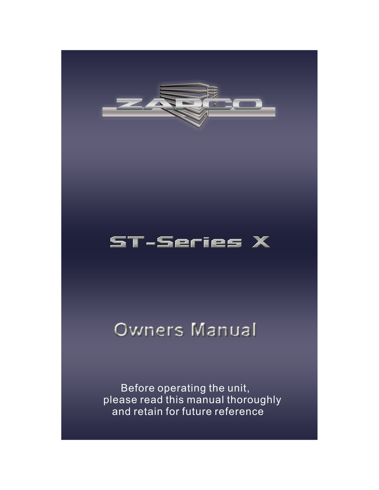 Zapco X Series User Manual