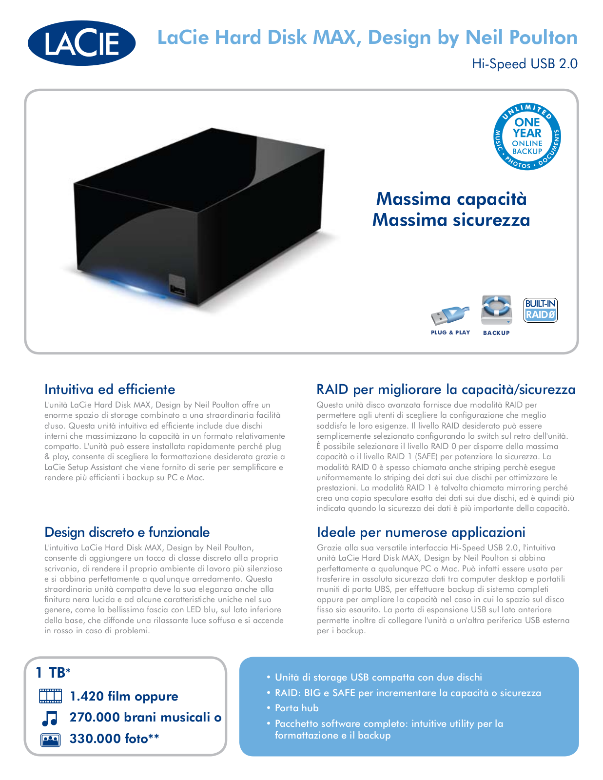 Lacie HARD DISK MAX DATASHEET