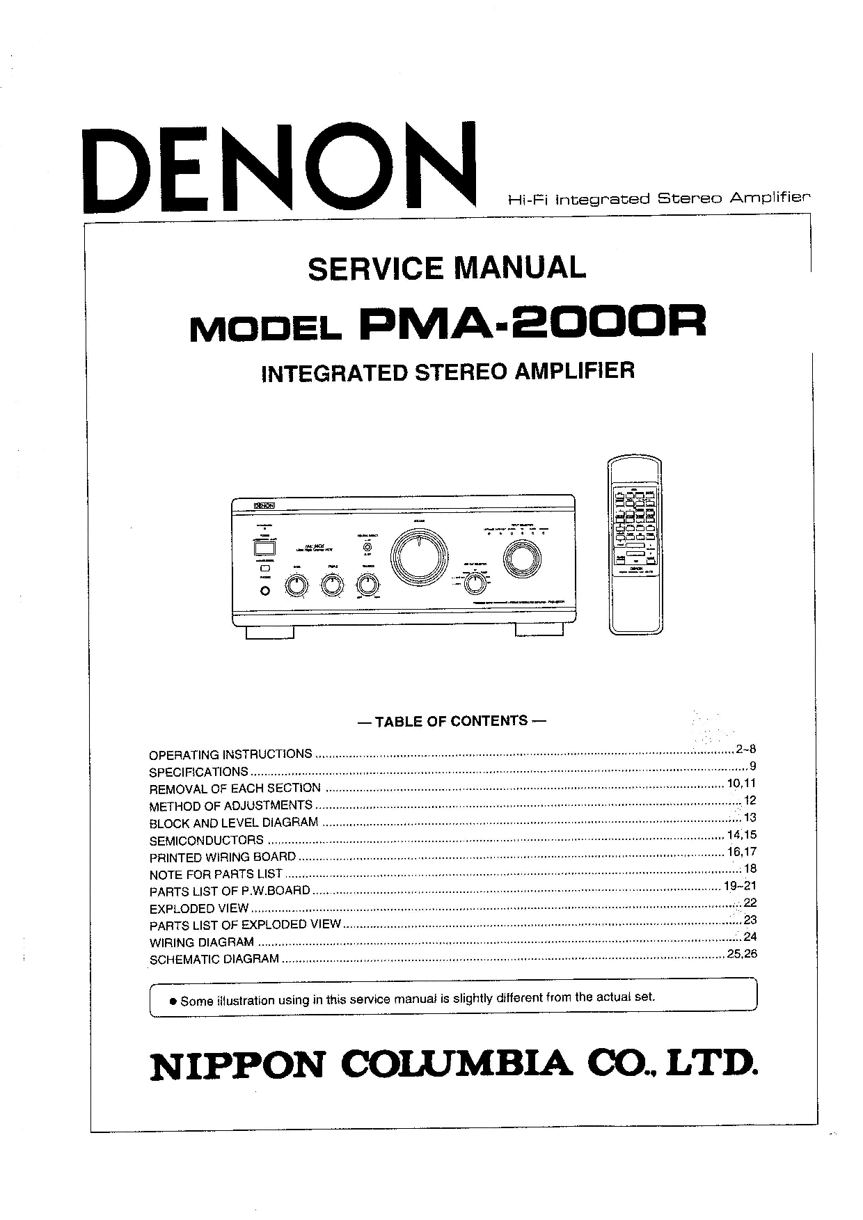 Denon PMA-2000R Service Manual