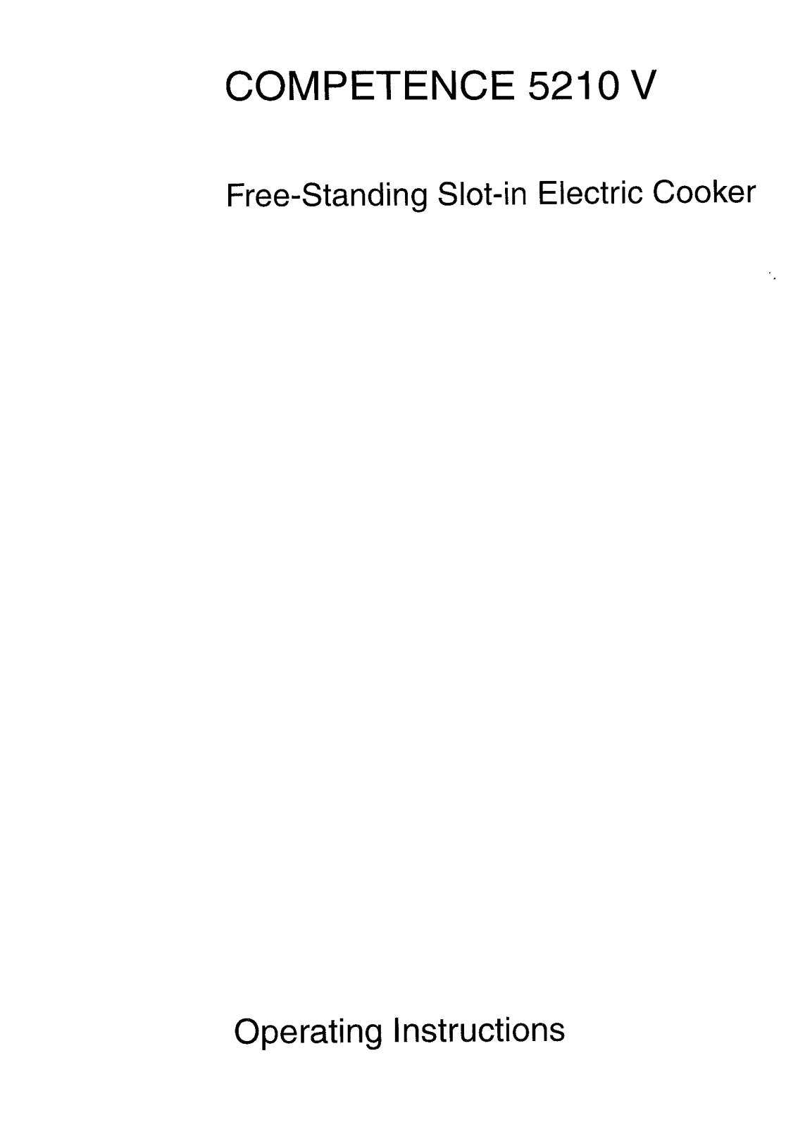 Aeg-electrolux COMPETENCE 5210 V D User Manual