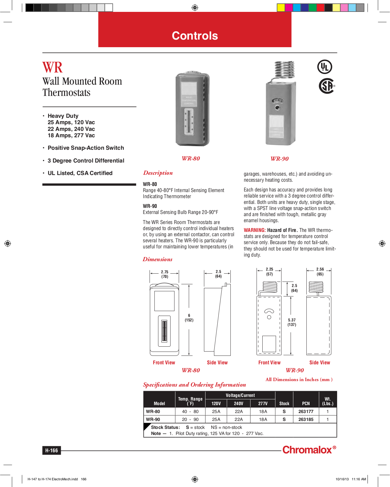 Chromalox WR Catalog Page