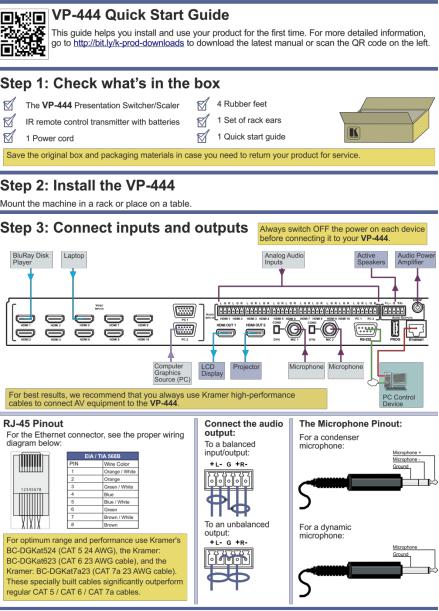 Kramer VP-444/110V Users Manual