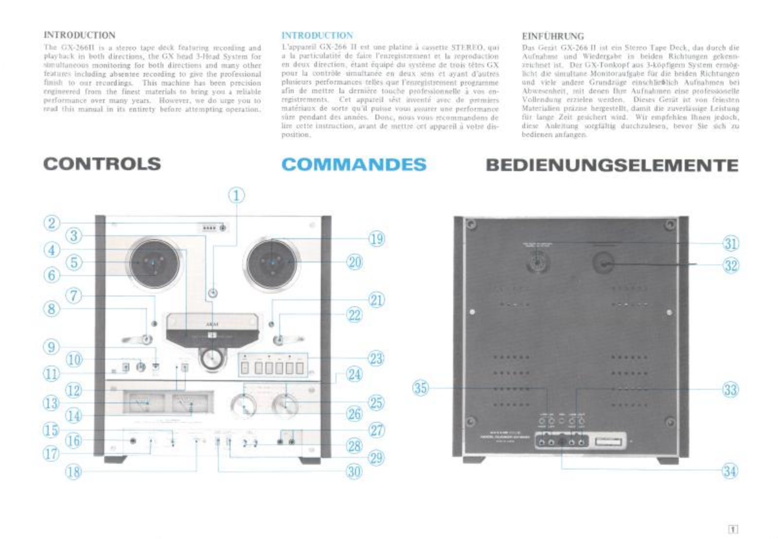 Akai GX-266 Mk2 Owners manual