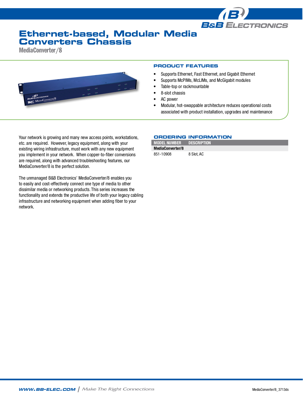 B&B Electronics 851-10908 Datasheet